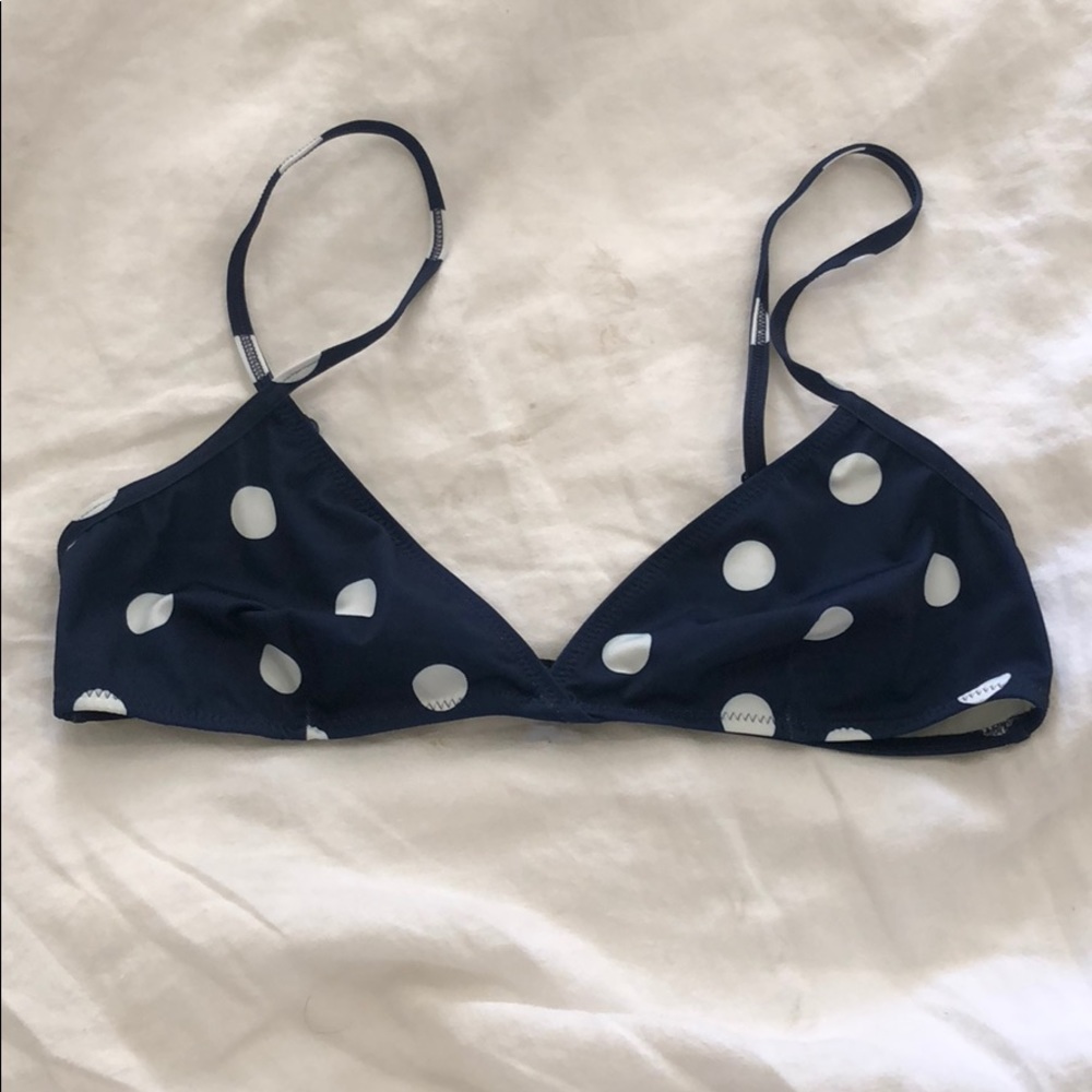 Solid and striped bikini top. Never worn